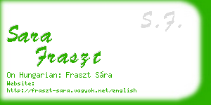 sara fraszt business card